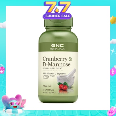 GNC - Herbal Plus® D-Mannose & Cranberry Capsule Whole Fruit 60s&nbsp;(Expiry: Mar`2027)