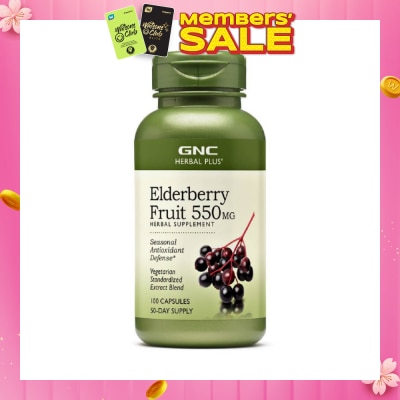 GNC Herbal Plus® Elderberry Fruit 550mg Capsule Vegetarian 100s