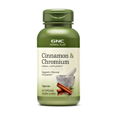 GNC Herbal Plus® Cinnamon & Chromium Capsule Vegetarian 60s