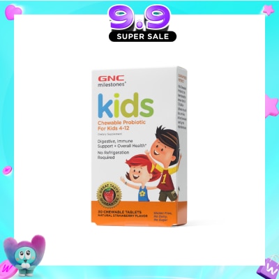 GNC - Milestones Kids 4-12 Chewable Probiotic Natural Strawberry 30s image