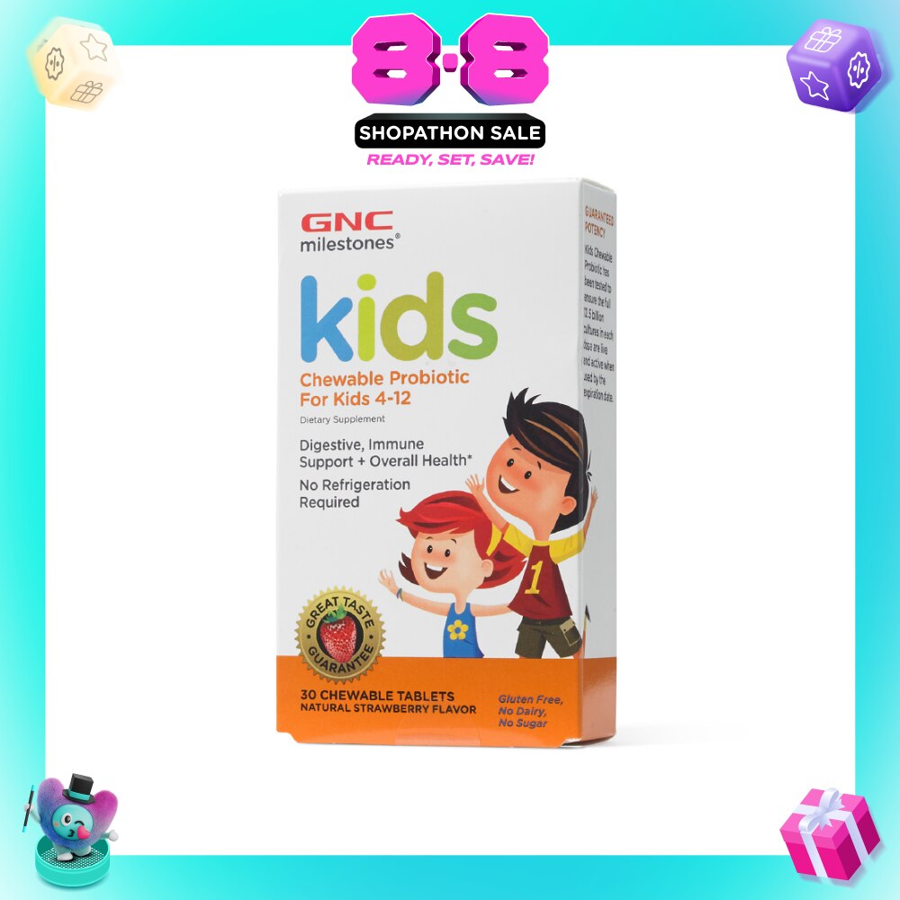 Milestones Kids 4-12 Chewable Probiotic Natural Strawberry 30s