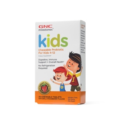 GNC Milestones® Kids 4-12 Chewable Probiotic Natural Strawberry 30s (Expiry: Sep`2025)