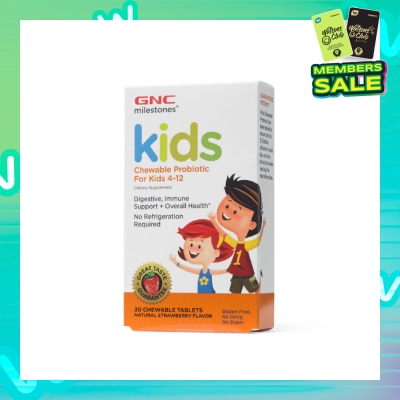 GNC Milestones® Kids 4-12 Chewable Probiotic Natural Strawberry 30s (Expiry: Jan`2026)