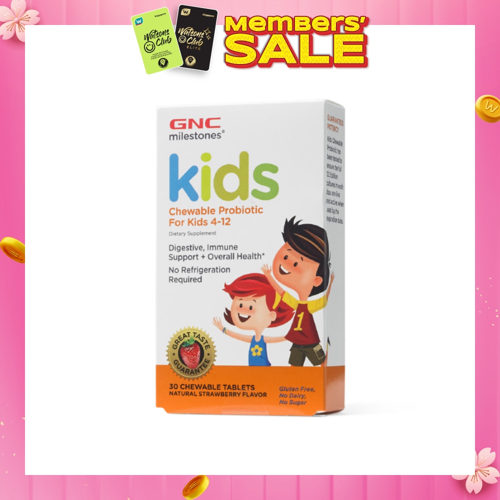 Milestones Kids 4-12 Chewable Probiotic Natural Strawberry 30s