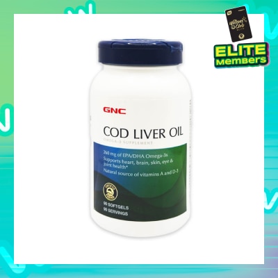 GNC Cod Liver Oil Omega-3 Softgel 90s