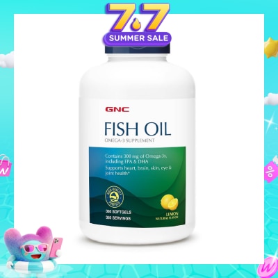 GNC - Fish Oil Omega 3 Supplement 300mg Softgel Lemon 360s