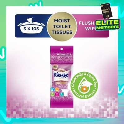 KLEENEX Ultra Soft Wet Toilet Tissues Flushable Wipes 10s x 3pack