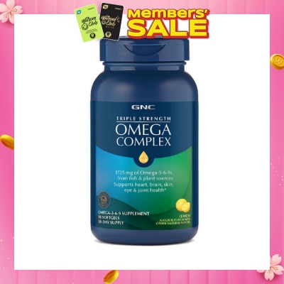 GNC Triple Strength Omega Complex Softgel Lemon 90s