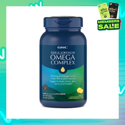 GNC Triple Strength Omega Complex Softgel Lemon 90s