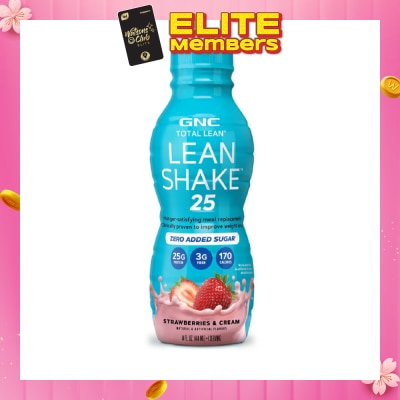 GNC Total Lean Shake 25 Ready to Drink Zero Added Sugar Strawberries & Cream 414ml