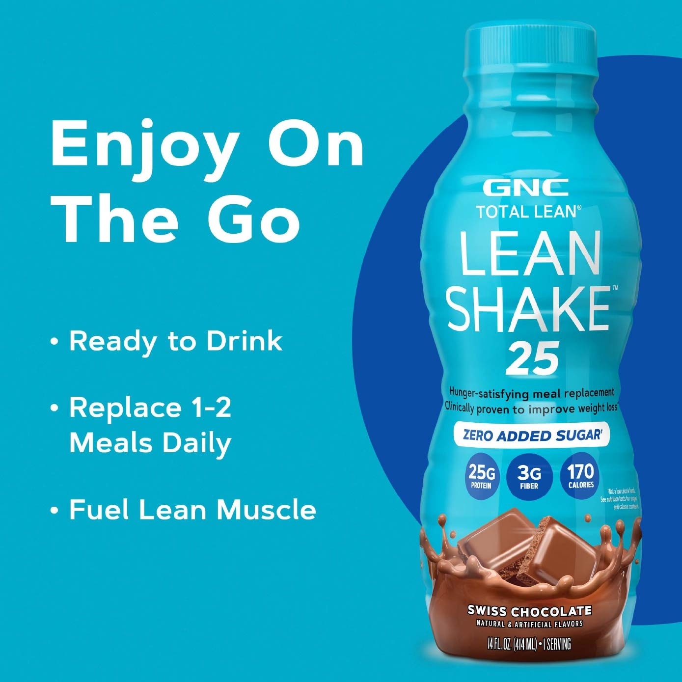 Total Lean® Shake 25 Ready to Drink Zero Added Sugar Swiss Chocolate 414ml (Expiry: Feb`2026)