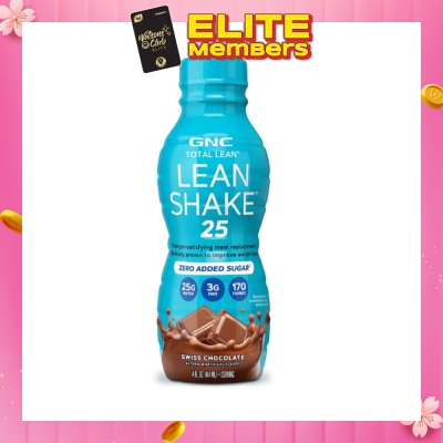 GNC Total Lean® Shake 25 Ready to Drink Zero Added Sugar Swiss Chocolate 414ml (Expiry: Oct`2026)