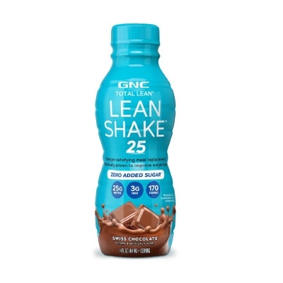 GNC Total Lean® Shake 25 Ready to Drink Zero Added Sugar Swiss Chocolate 414ml (Expiry: Feb`2026)