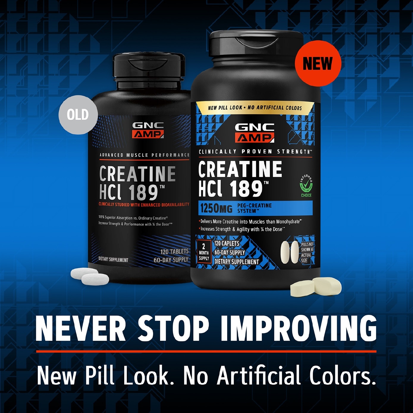 AMP Creatine HCl 189 1250mg Caplet 120s