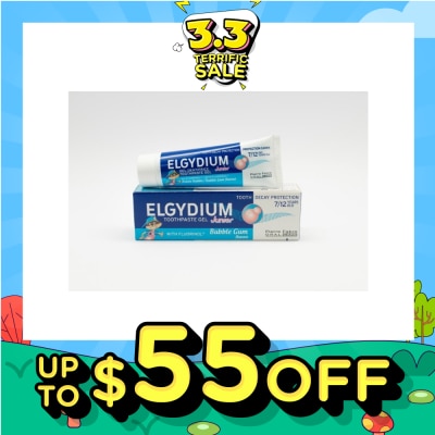 ELGYDIUM Junior Bubble Gum Toothpaste 50ml (Expiry: Nov`2026)