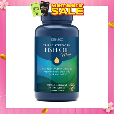 GNC Triple Strength Fish Oil Omega-3 Mini Softgel 240s