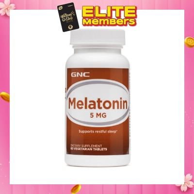 GNC Melatonin 5mg Vegetarian Tablet 60s (Expiry: Feb`2026)
