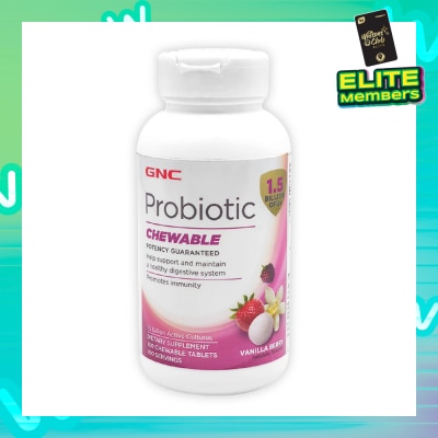 GNC Probiotic 1.5 Billion CFUs Chewable Tablet Vanilla Berry 100s