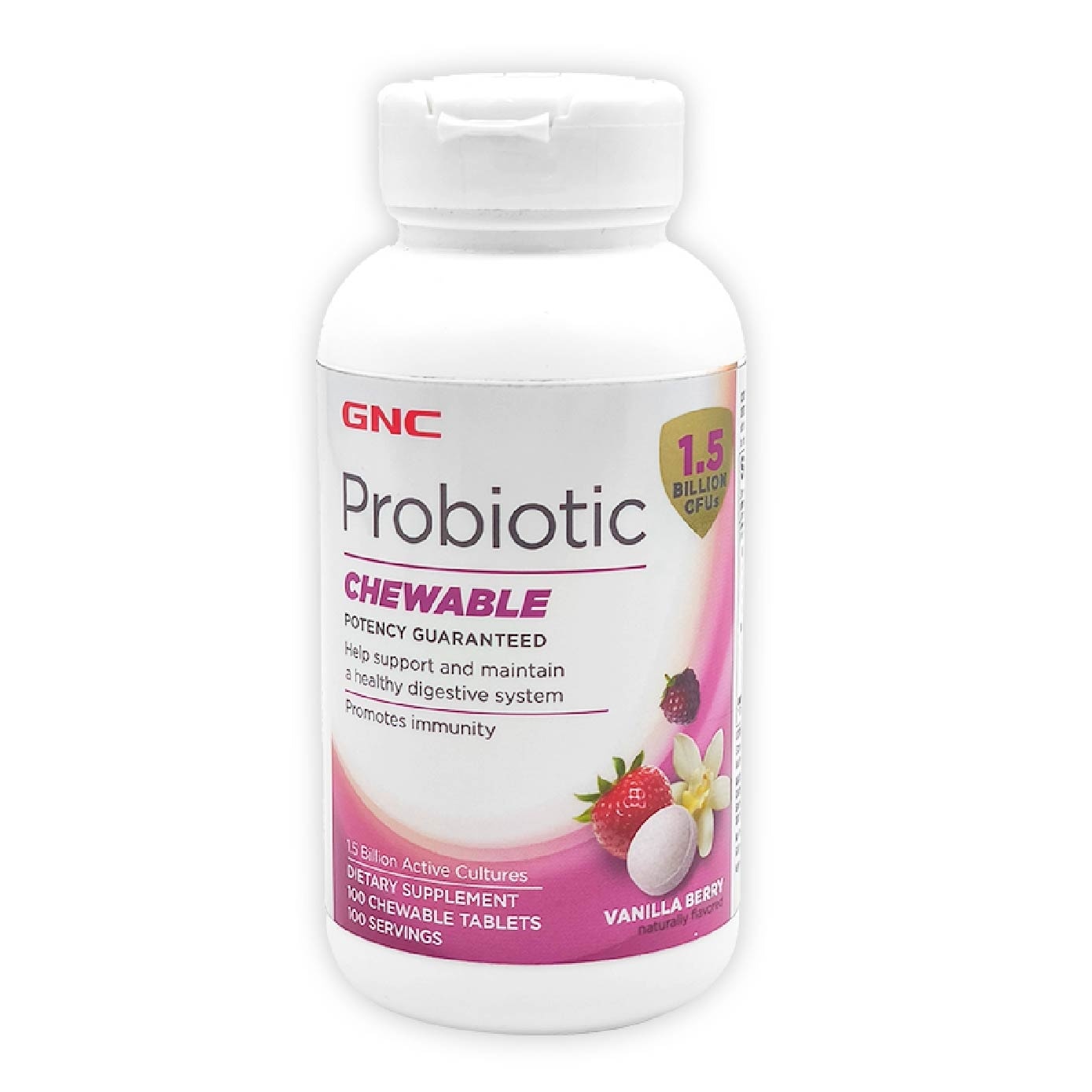 Probiotic 1.5 Billion CFUs Chewable Tablet Vanilla Berry 100s