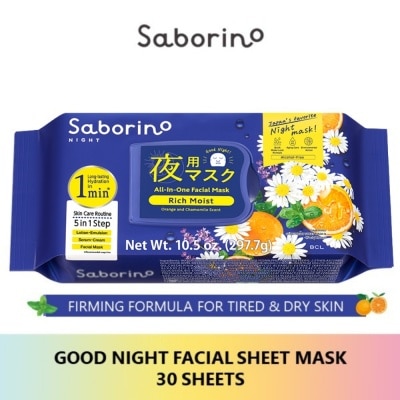 SABORINO Good Night Facial Sheet Mask 30s | Face | Watsons Singapore