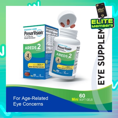BAUSCH + LOMB PreserVision AREDS 2 Mini Soft Gel (For Age-Related Eye Concerns) 60s