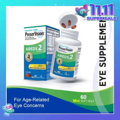 BAUSCH + LOMB PreserVision AREDS 2 Mini Soft Gel (For Age-Related Eye Concerns) 60s