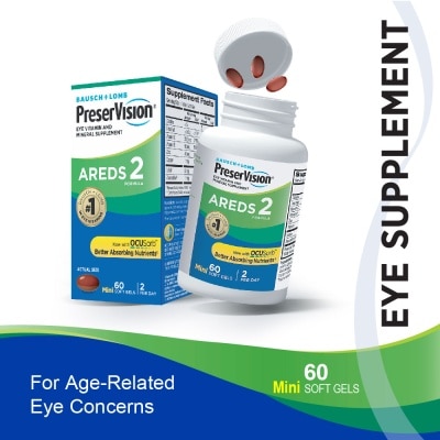 BAUSCH + LOMB PreserVision AREDS 2 Mini Soft Gel (For Age-Related Eye Concerns) 60s