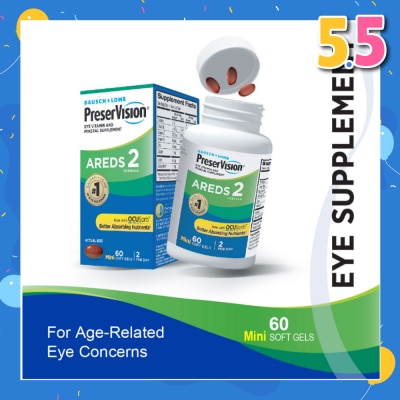 BAUSCH + LOMB PreserVision AREDS 2 Mini Soft Gel (For Age-Related Eye Concerns) 60s