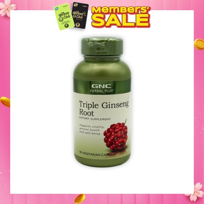 GNC Herbal Plus Triple Ginseng Root Vegeterian Capsule 90s