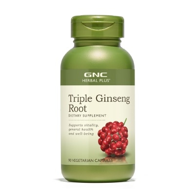 GNC - Herbal Plus Triple Ginseng Root Vegeterian Capsule 90s