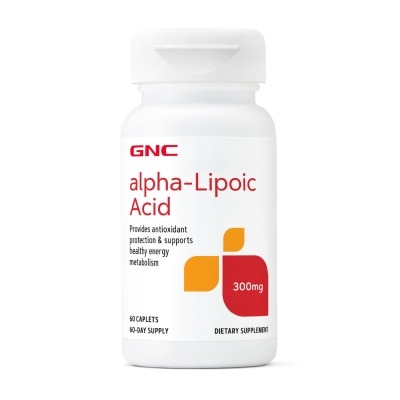 GNC - Alpha-Lipoic Acid 300mg Caplet 60s (Vegan, Gluten Free, No Artifical Flavors, No Milk, Porcine Free)