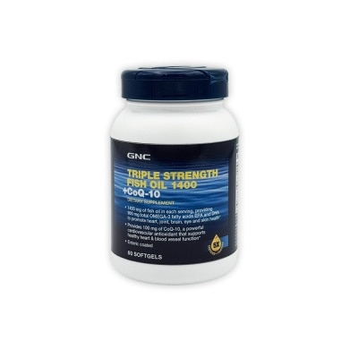 GNC Triple Strength Fish Oil 1400mg + CoQ-10 Softgel 60s