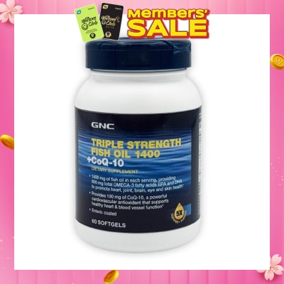 GNC Triple Strength Fish Oil 1400mg + CoQ-10 Softgel 60s (Expiry: Feb`2026)