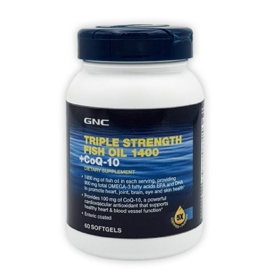 GNC Triple Strength Fish Oil 1400mg + CoQ-10 Softgel 60s (Expiry: Feb`2026)