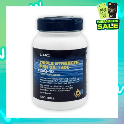 GNC Triple Strength Fish Oil 1400mg + CoQ-10 Softgel 60s (Expiry: Feb`2026)