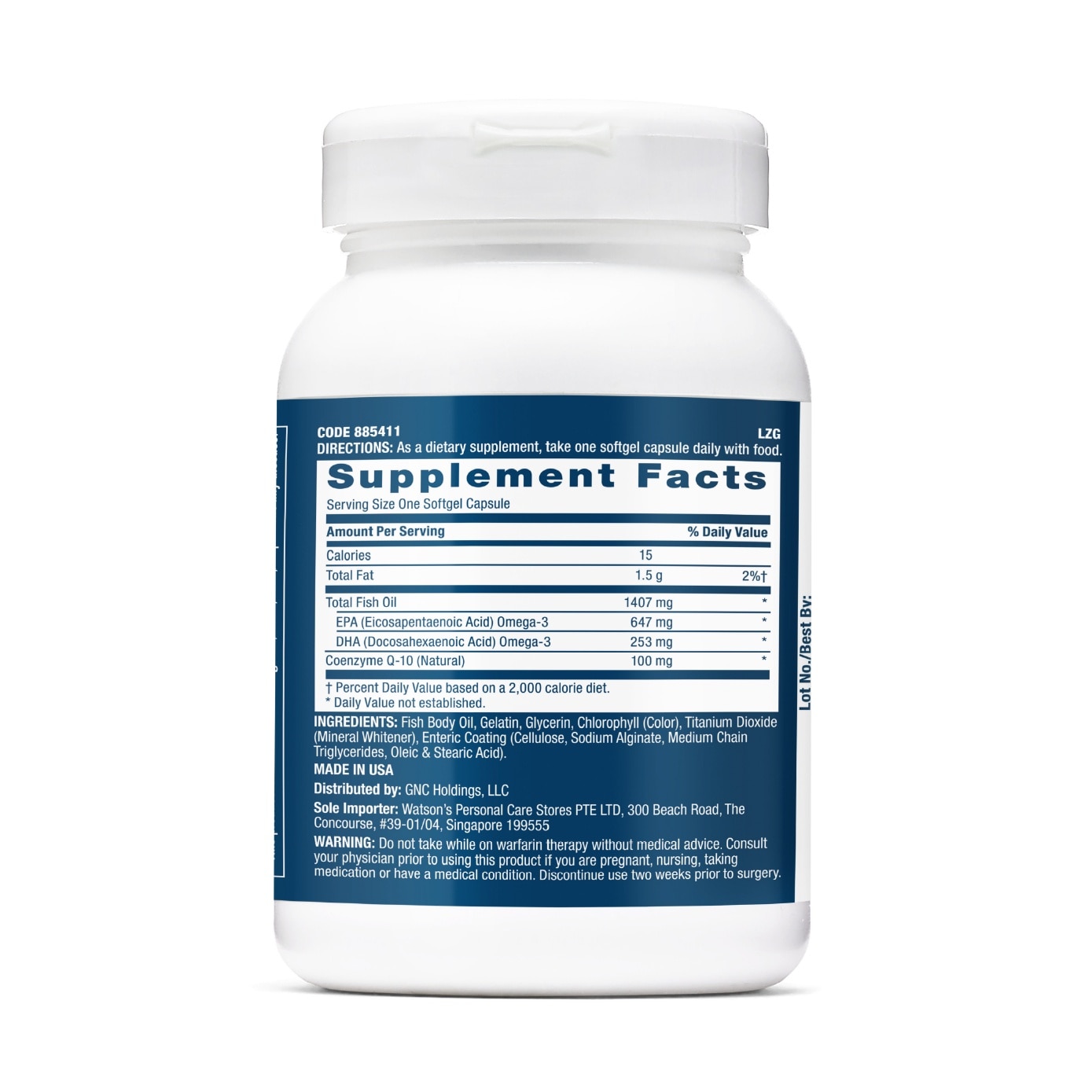 Triple Strength Fish Oil 1407mg + CoQ-10 Softgel 60s image