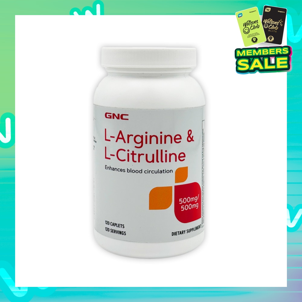 L-Arginine 500mg & L-Citrulline 500mg Caplet 120s