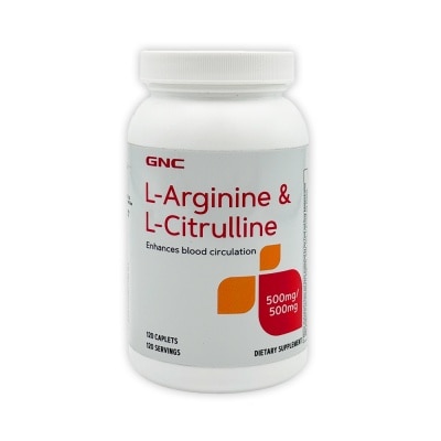 GNC L-Arginine 500mg & L-Citrulline 500mg Caplet 120s