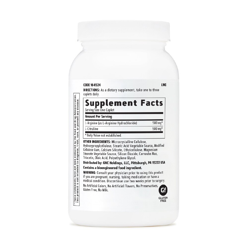 L-Arginine 500mg & L-Citrulline 500mg Caplet 120s