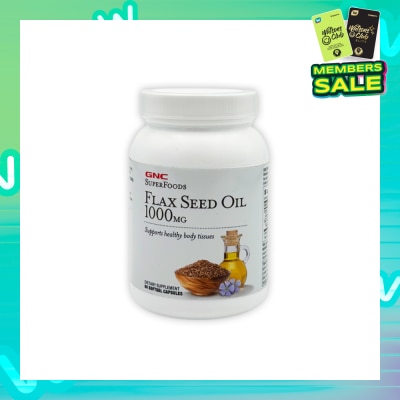 GNC SuperFoods Flax Seed Oil 1000mg Softgel Capsule 90s (Expiry: May`2026)