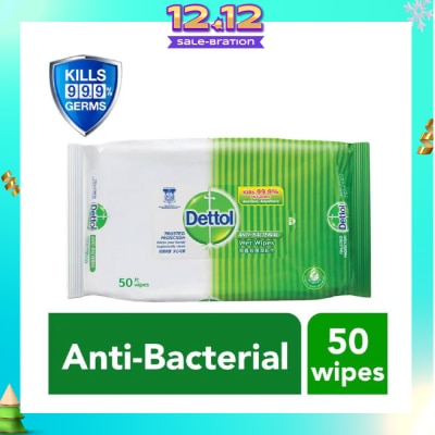 DETTOL Anti-Bacterial Wet Wipes Original (Removes 99.9% Germs) 50s