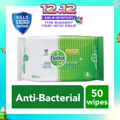 DETTOL Anti-Bacterial Wet Wipes Original (Removes 99.9% Germs) 50s