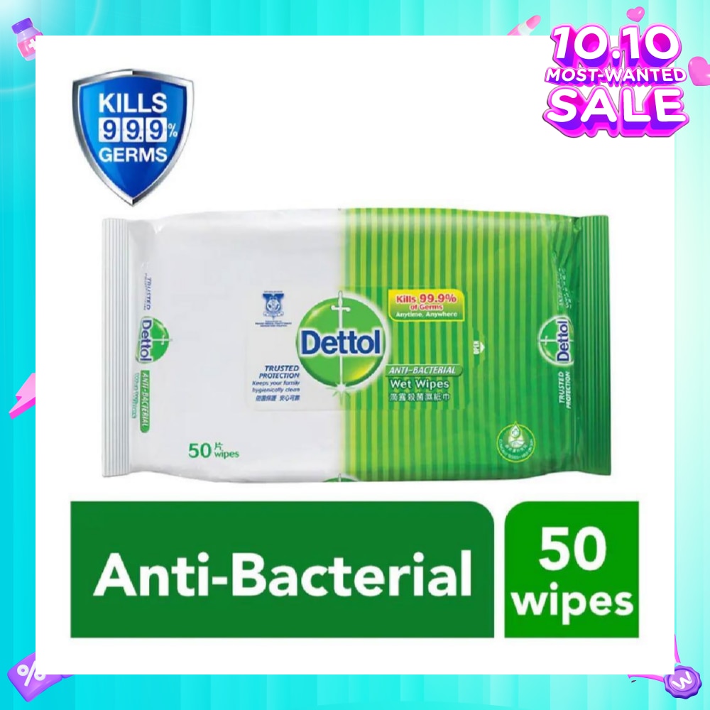 Anti-Bacterial Wet Wipes Original (Removes 99.9% Germs) 50s