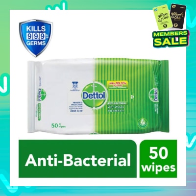 DETTOL Anti-Bacterial Wet Wipes Original (Removes 99.9% Germs) 50s