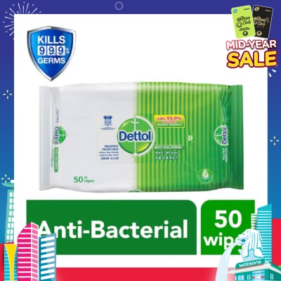 DETTOL Anti-Bacterial Wet Wipes Original (Removes 99.9% Germs) 50s