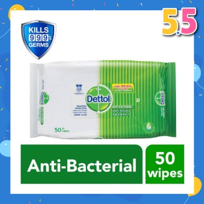 DETTOL Anti-Bacterial Wet Wipes Original (Removes 99.9% Germs) 50s