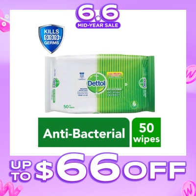 DETTOL - Anti-Bacterial Wet Wipes Original (Removes 99.9% Germs) 50s