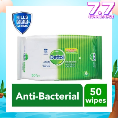 DETTOL Anti-Bacterial Wet Wipes Original (Removes 99.9% Germs) 50s