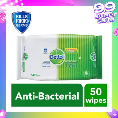 DETTOL Anti-Bacterial Wet Wipes Original (Removes 99.9% Germs) 50s