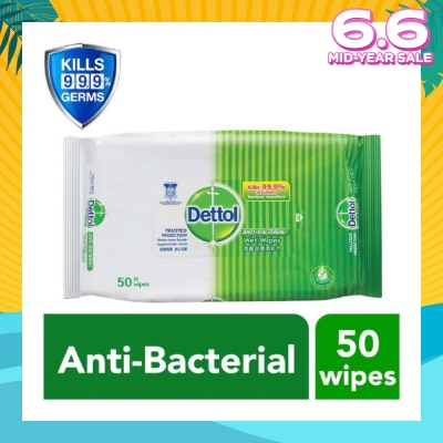 DETTOL Anti-Bacterial Wet Wipes Original (Removes 99.9% Germs) 50s